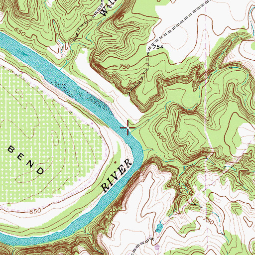 Topographic Map of Cedar Creek, TX