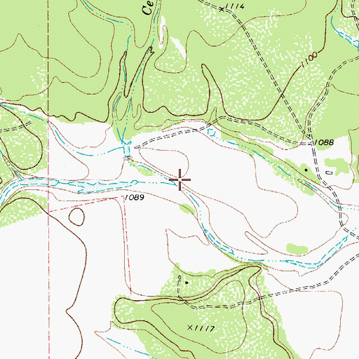 Topographic Map of Cedar Creek, TX