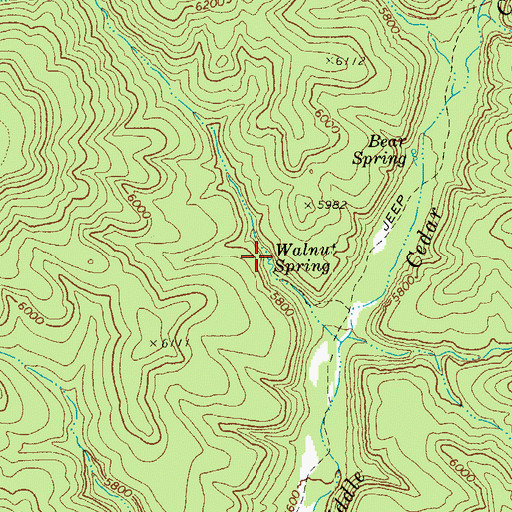 Topographic Map of Walnut Spring, AZ