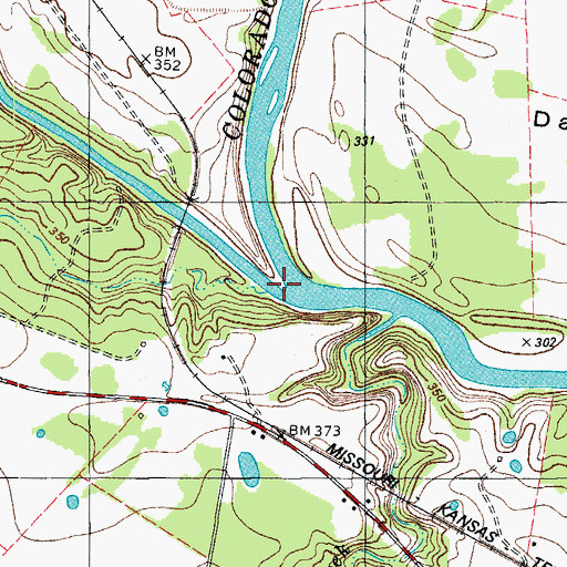 Topographic Map of Cedar Creek, TX