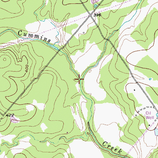 Topographic Map of Cedar Creek, TX