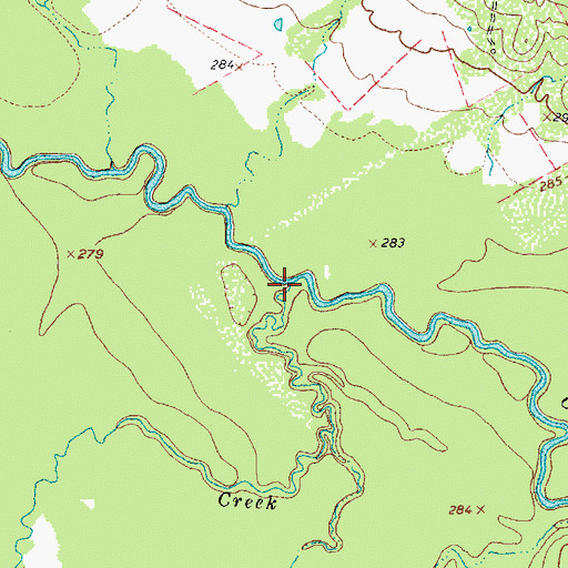 Topographic Map of Cedar Creek, TX