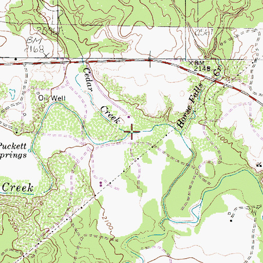Topographic Map of Cedar Creek, TX