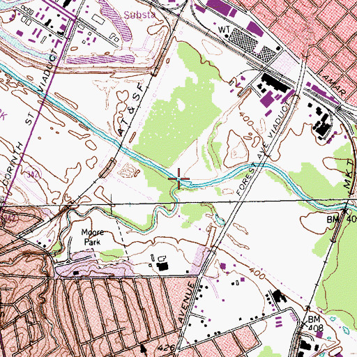 Topographic Map of Cedar Creek, TX