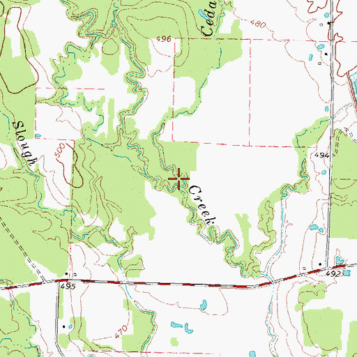Topographic Map of Cedar Creek, TX