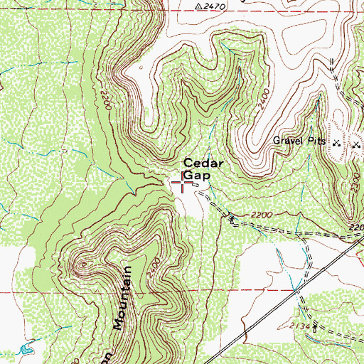 Topographic Map of Cedar Gap, TX
