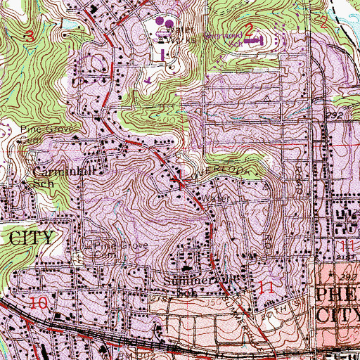 Topographic Map of First Baptist Church, AL