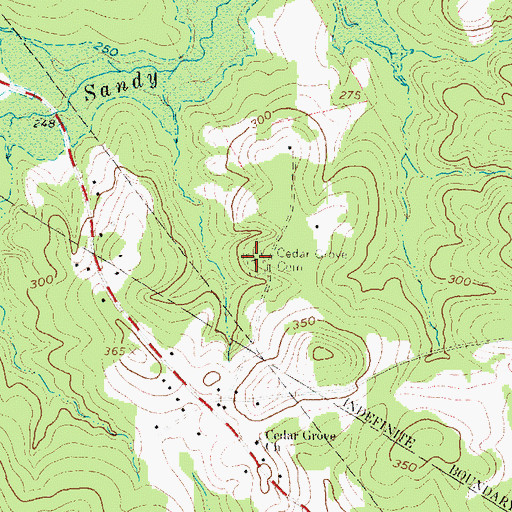 Topographic Map of Cedar Grove Cemetery, TX