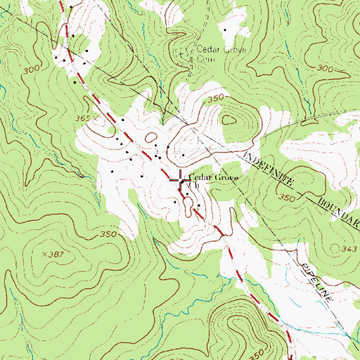Topographic Map of Cedar Grove Church, TX