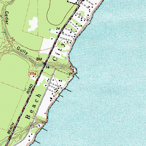 Topographic Map of Cedar Gully, TX