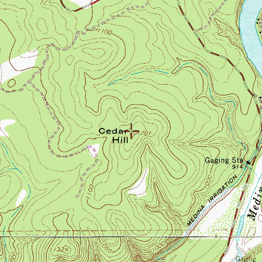 Topographic Map of Cedar Hill, TX