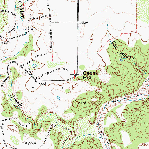 Topographic Map of Cedar Hill, TX