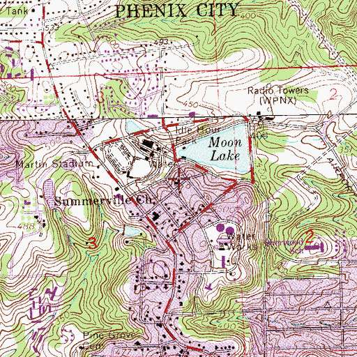 Topographic Map of First Presbyterian Church, AL