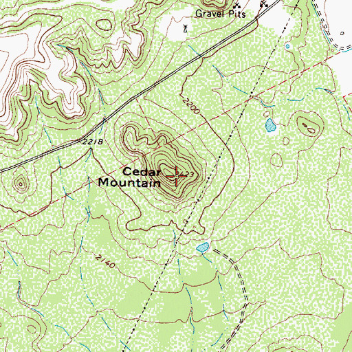 Topographic Map of Cedar Mountain, TX