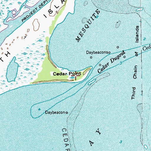 Topographic Map of Cedar Point, TX