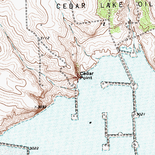 Topographic Map of Cedar Point, TX