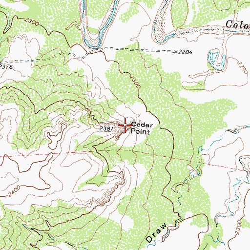 Topographic Map of Cedar Point, TX