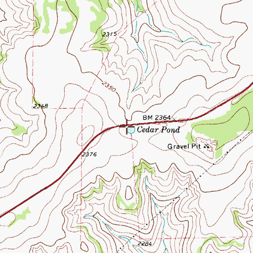 Topographic Map of Cedar Pond, TX