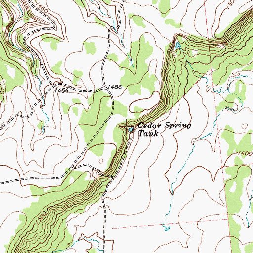Topographic Map of Cedar Spring Tank, TX