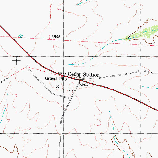 Topographic Map of Cedar Station, TX