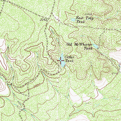 Topographic Map of Cedar Tank, TX
