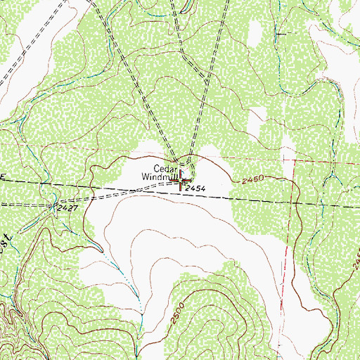 Topographic Map of Cedar Windmill, TX