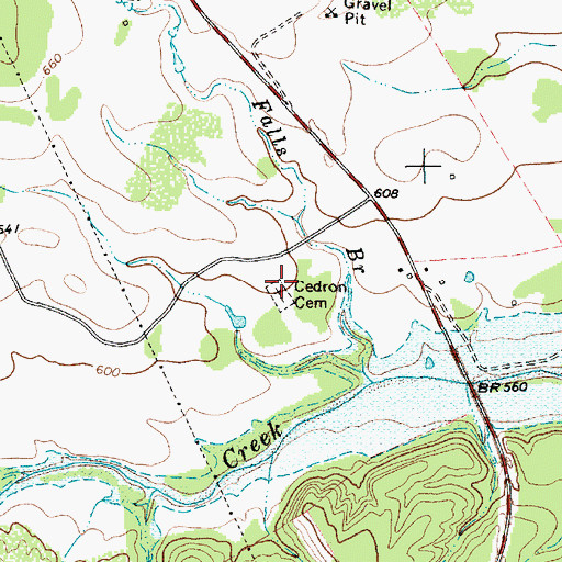 Topographic Map of Cedron Cemetery, TX