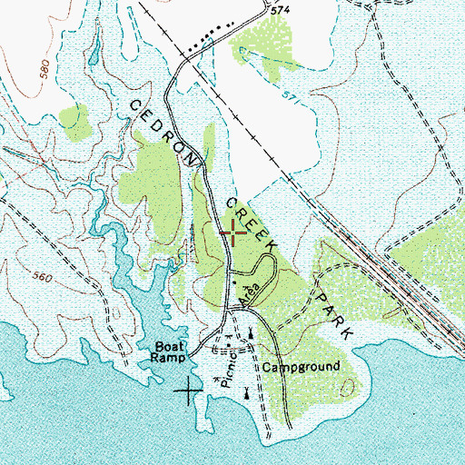 Topographic Map of Cedron Creek Park, TX