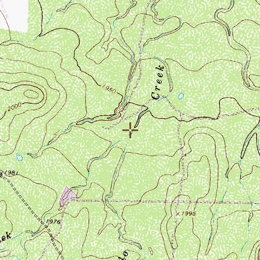 Topographic Map of Cement Creek, TX