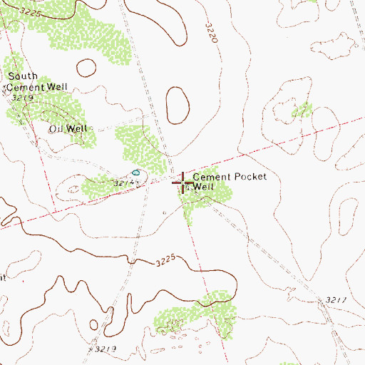 Topographic Map of Cement Pocket Well, TX