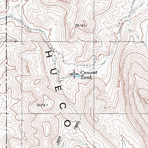 Topographic Map of Cement Tank, TX