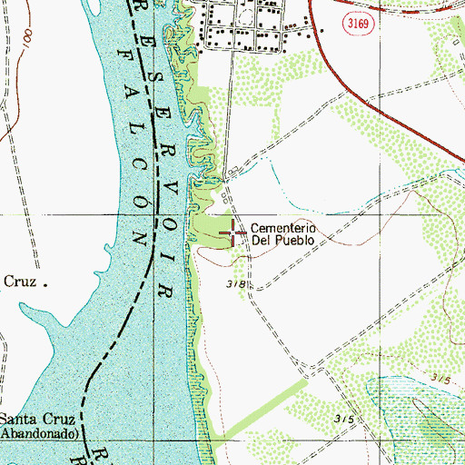 Topographic Map of Cementerio del Pueblo, TX