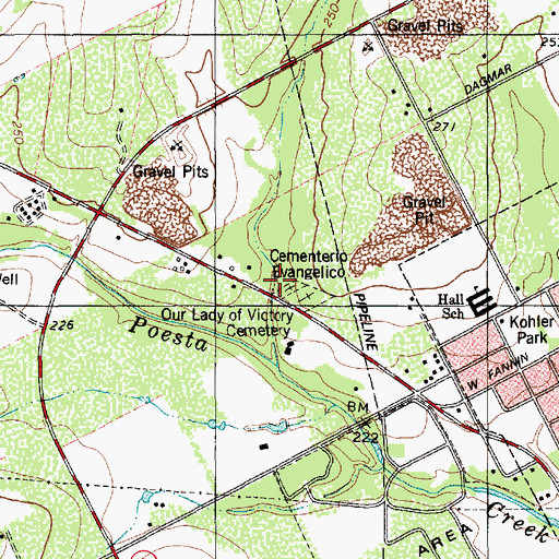 Topographic Map of Cementerio Evangelico, TX
