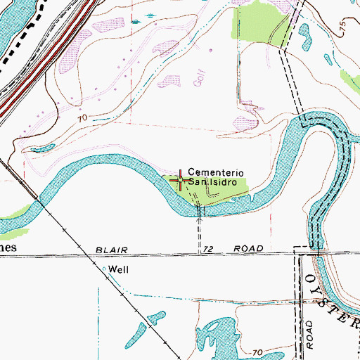 Topographic Map of Cementerio San Isidro, TX