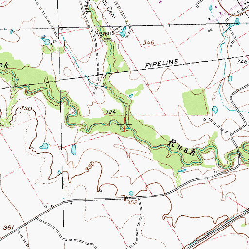 Topographic Map of Cemetery Creek, TX