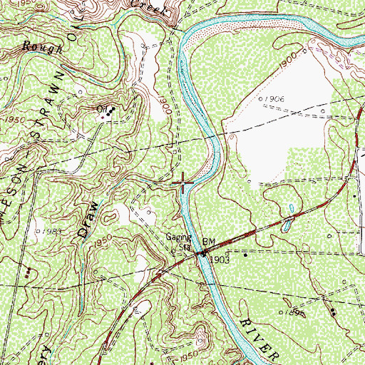 Topographic Map of Cemetery Draw, TX