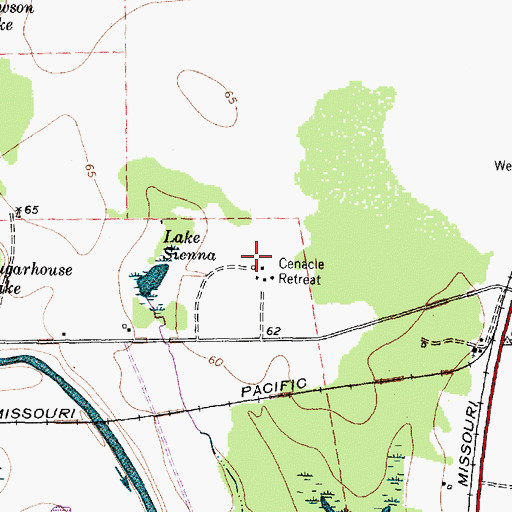 Topographic Map of Cenacle Retreat, TX