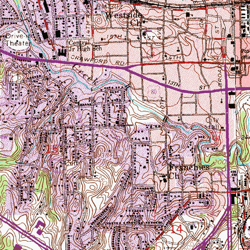 Topographic Map of Girard Assembly of God Church, AL