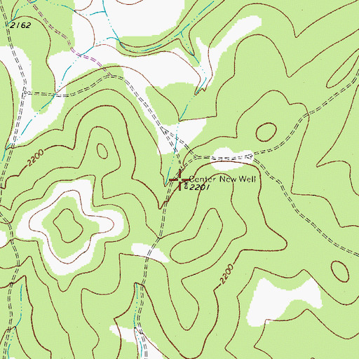 Topographic Map of Center New Well, TX