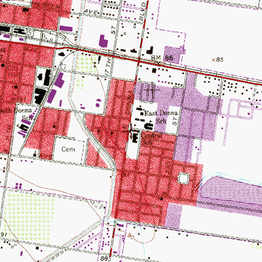 Topographic Map of Guzman Elementary School, TX