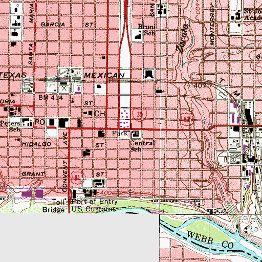 Topographic Map of Central School, TX