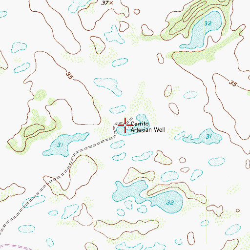 Topographic Map of Cerrito Artesian Well, TX