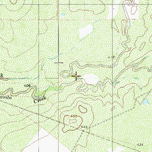 Topographic Map of Cerrito Creek, TX