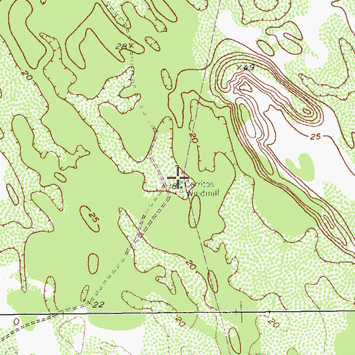 Topographic Map of Cerritos Windmill, TX