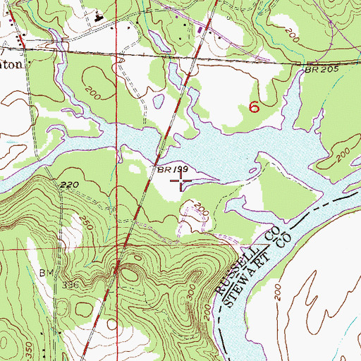 Topographic Map of Hatchechubbee Creek Park, AL