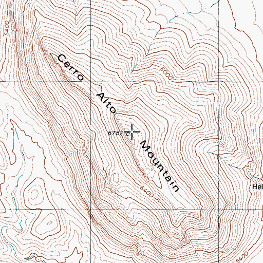 Topographic Map of Cerro Alto Mountain, TX