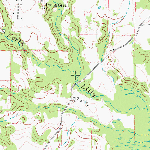Topographic Map of Chaffin Branch, TX