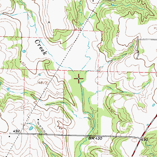 Topographic Map of Chaffin Creek, TX