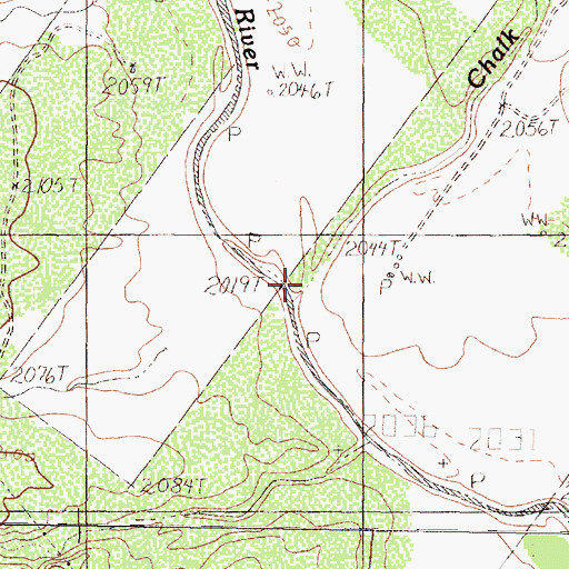 Topographic Map of Chalk Creek, TX