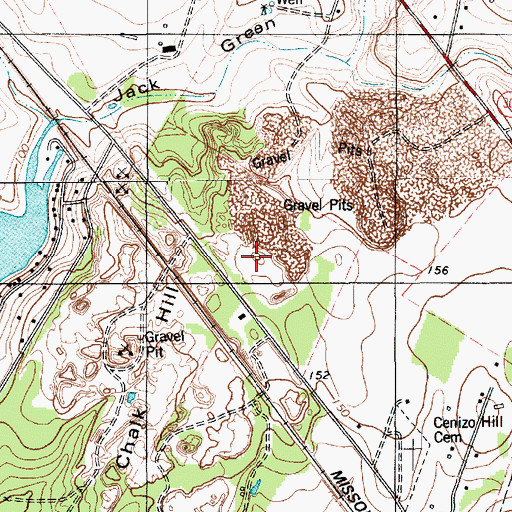 Topographic Map of Chalk Hill, TX